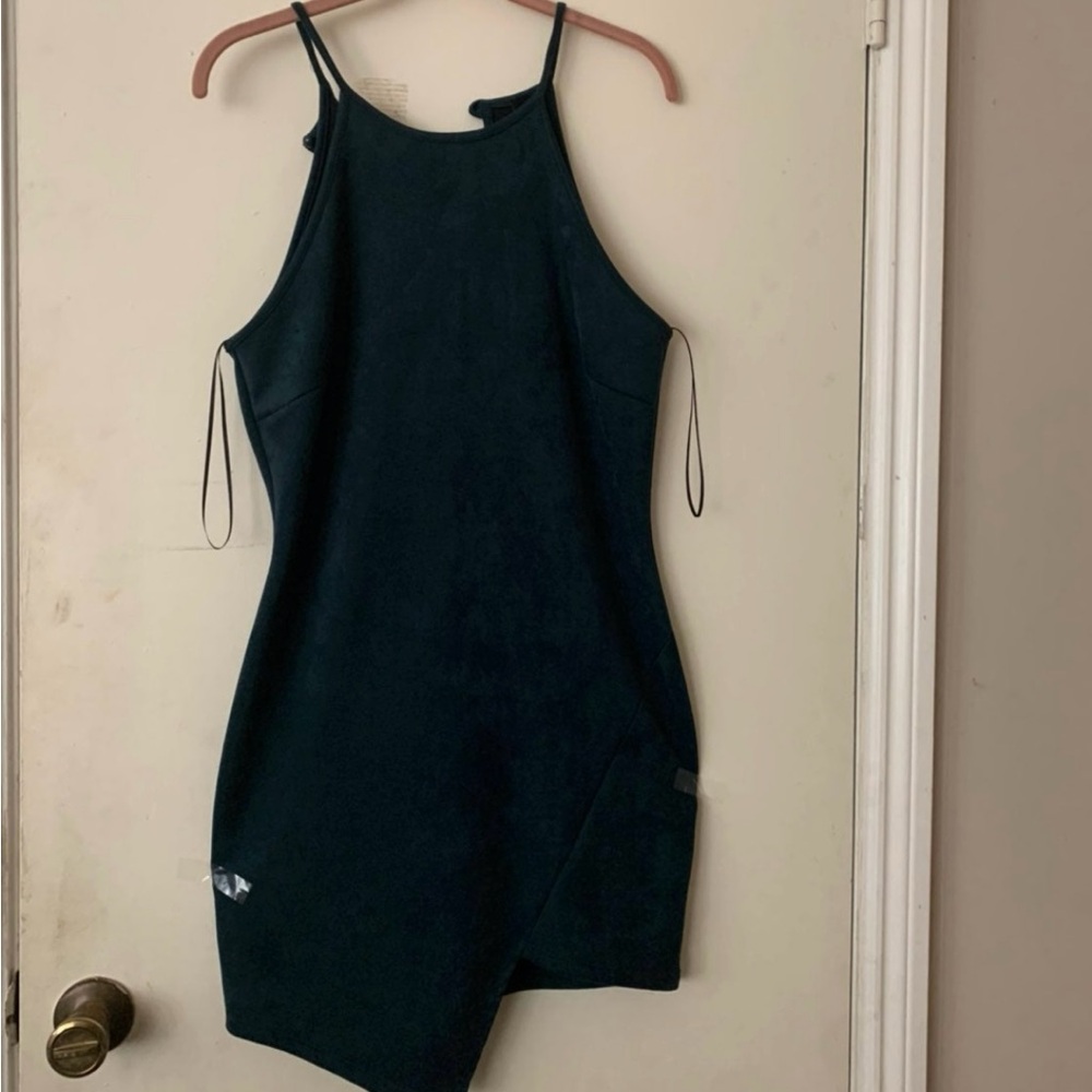 Windsor Teal Halter Bodycon Mini Dress